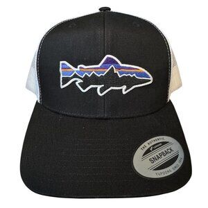 [custom] Fitz Roy Trout Fish Nature Black/White Snapback Mesh Back